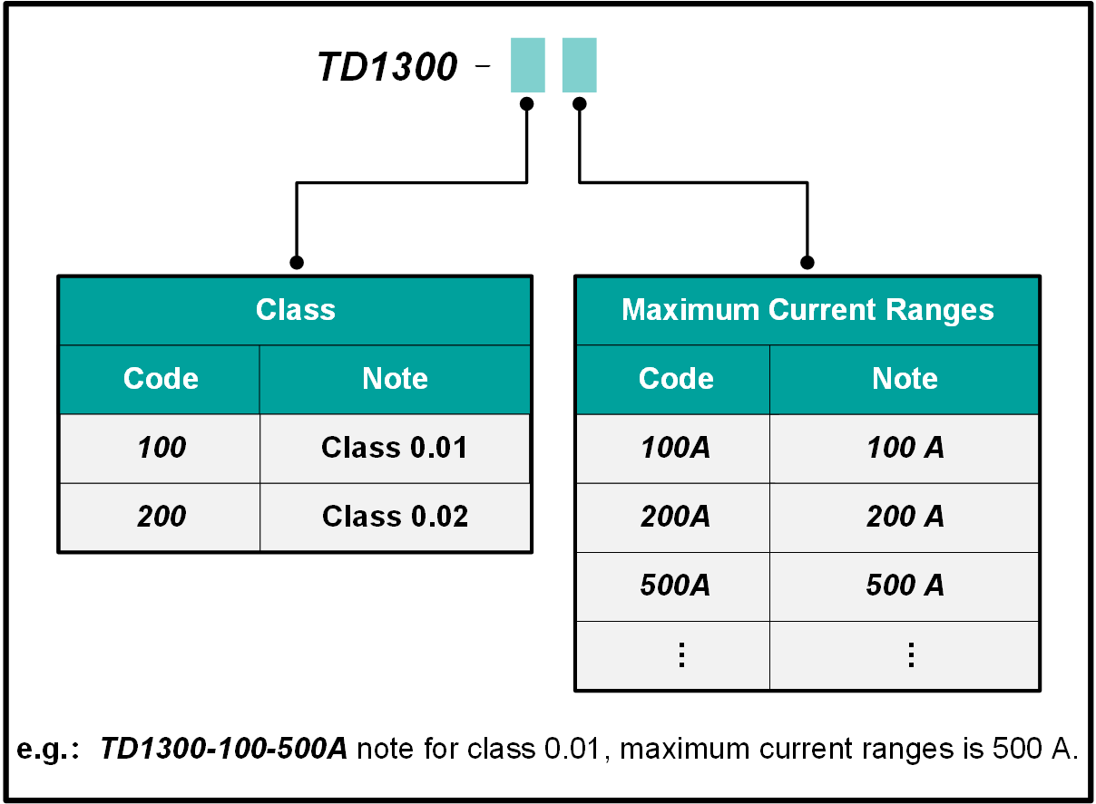 TD1300 Precision DC Reference Meter Ordering Information