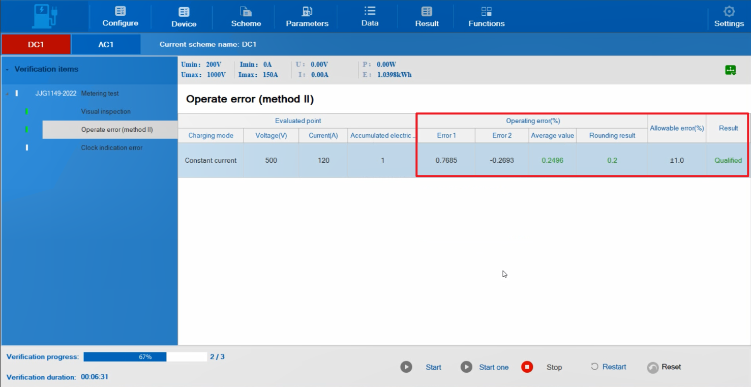 TK4830 Portable Tester for AC&DC EV Chargers software interface