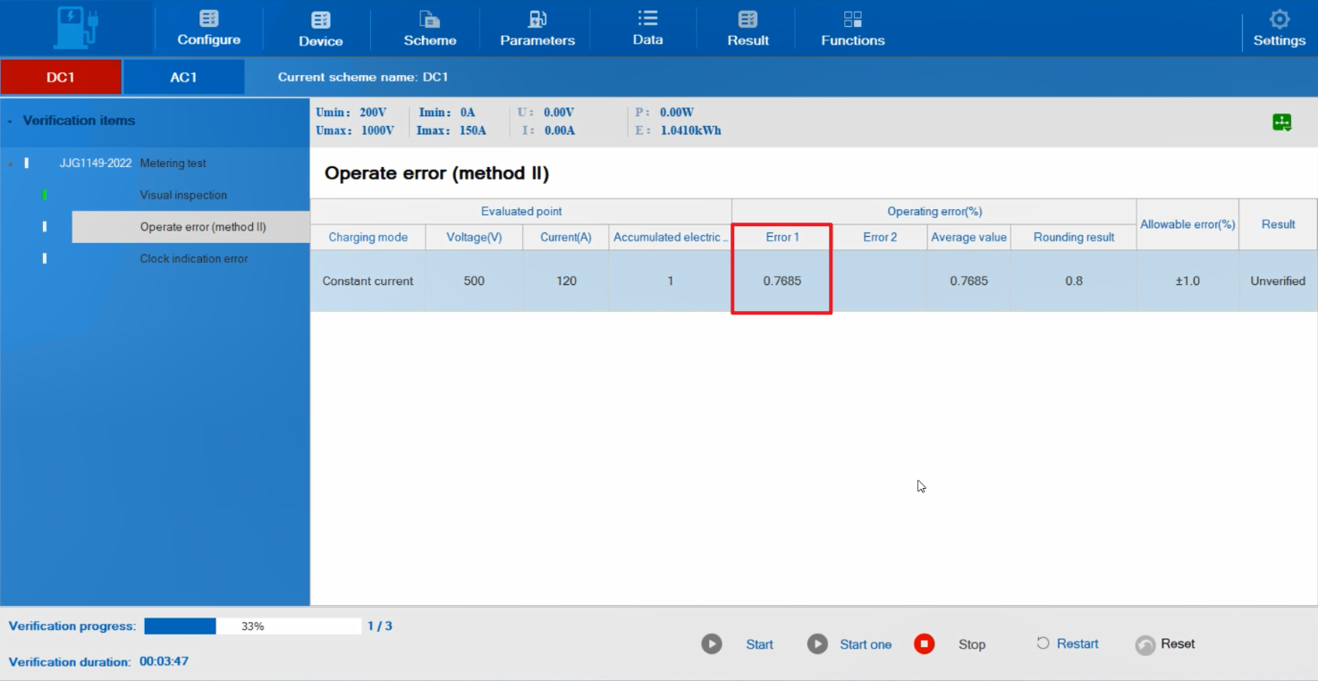 TK4830 Portable Tester for AC&DC EV Chargers software interface