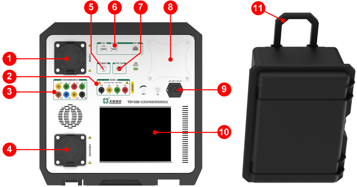 TD1330 Portable Tester for EV AC Charging Spot Instrument Front Panel