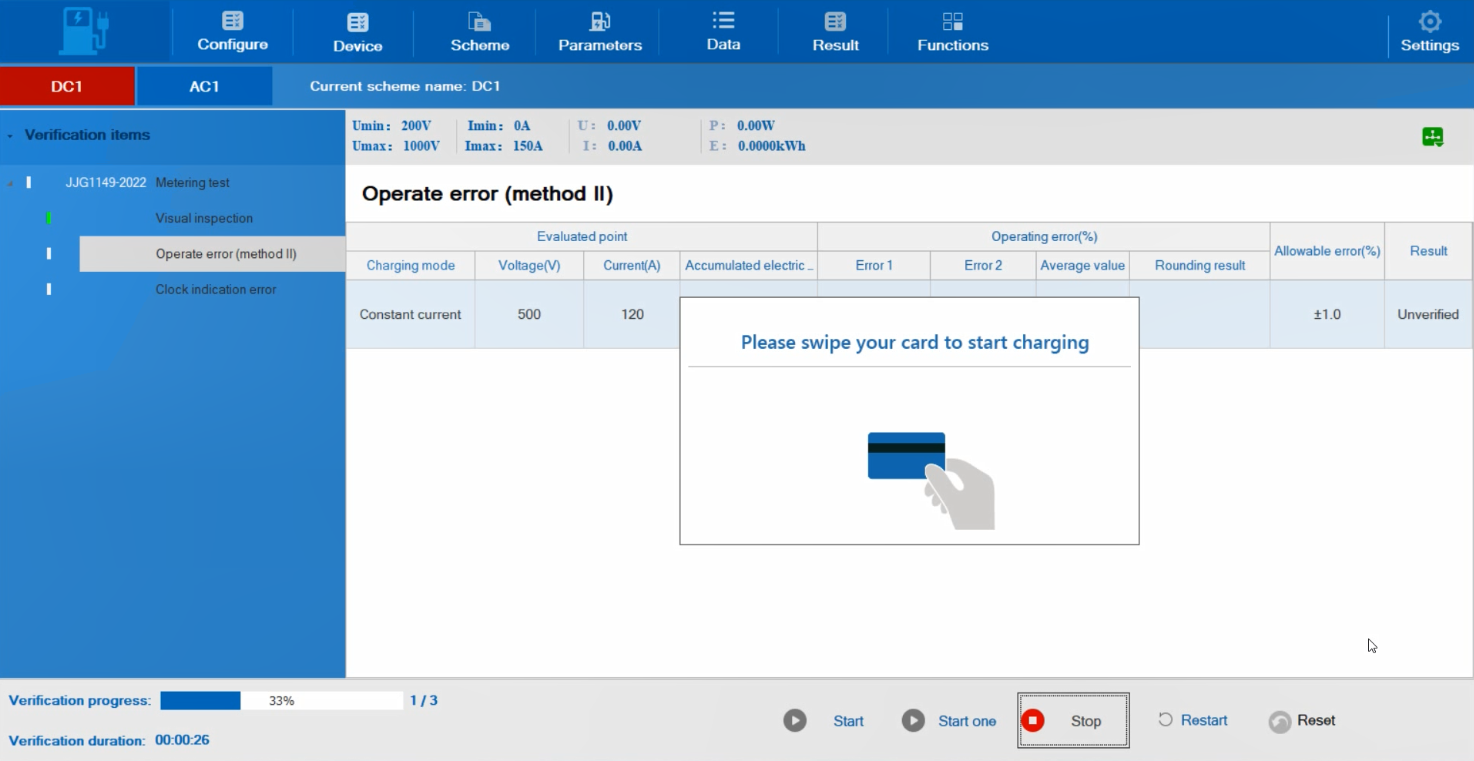 TK4830 Portable Tester for AC&DC EV Chargers software interface