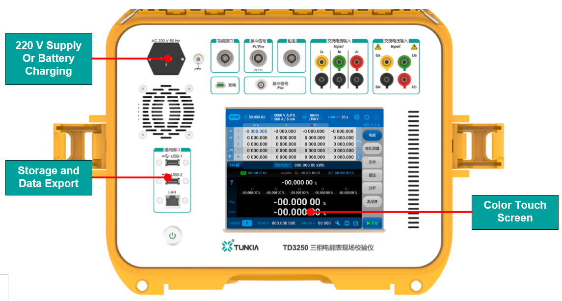 TD3250 Portable Three-Phase Energy Meter Tester Convenient Operation