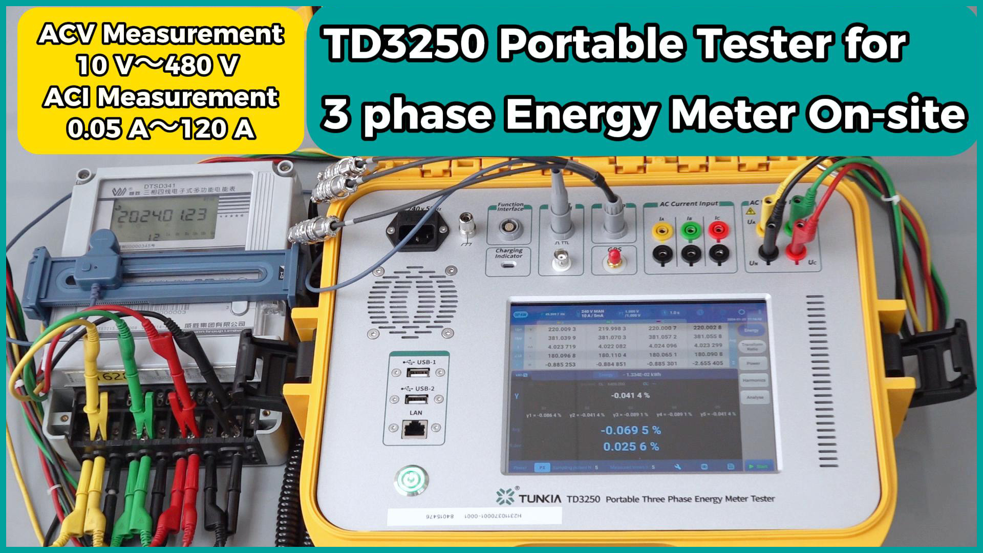 How to Test Three-phase Energy Meter On-site-TD3250 Portable Three-phase Energy Meter Tester 